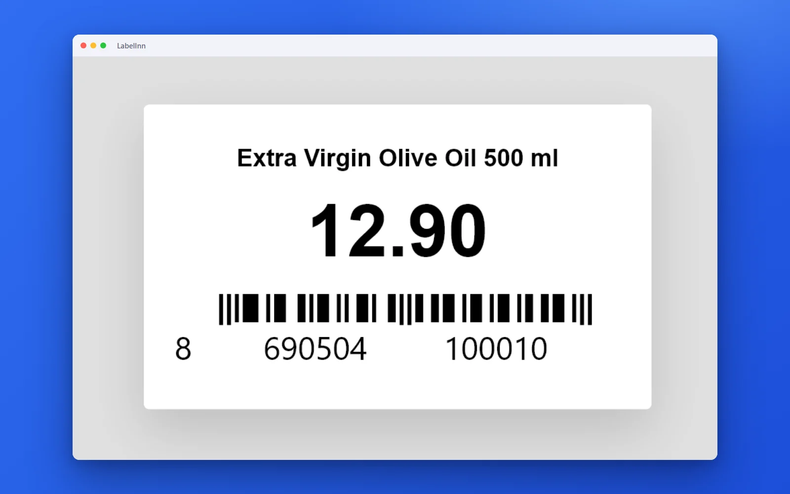 Fill it from a spreadsheet: LabelInn screenshot