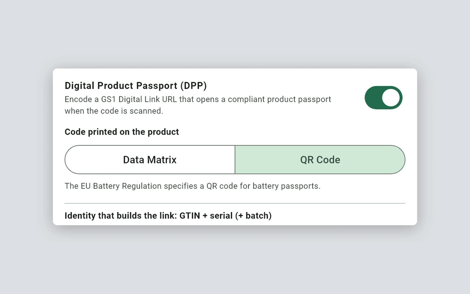 The passport switch in the label designer