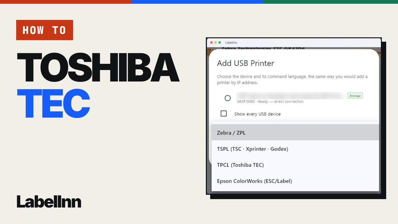Print labels on a Toshiba TEC printer
